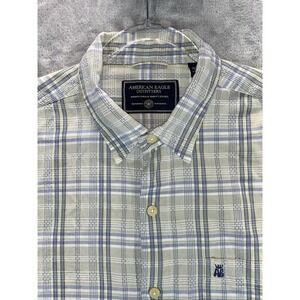 American Eagle Plaid Button Shirt Short Sleeve Casual XXL